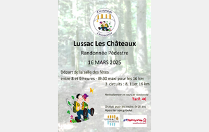 Randonnée pédestre de Lussac les Châteaux du dimanche 16 mars