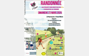 Randonnée au profit des restos du coeur - Dimanche 23 mars.