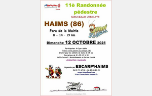 Randonnée à Haims (86) - Dimanche 12 octobre