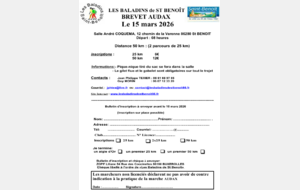 Brevet Audax - Dimanche 15 mars