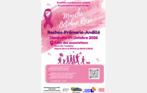 Marche Octobre Rose - Les Roches-Prémarie-Andillé - Dimanche 4 octobre