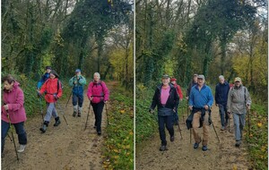 Ca se passe comme ça en rando nordique. 
02/12/24 - Rando nordique aux Grottes de la Norée animée par Danièle - Photo Danièle.