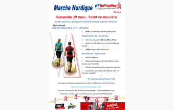 Randonnée nordique - Fôrête de Moulière - Dimanche 29 mars