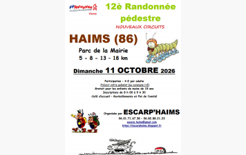 Randonnée - Haims (86) - Dimanche 11 octobre