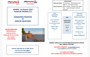 Randonnée pédestre et marche aquatique - Fouras - Samedi 24 octobre