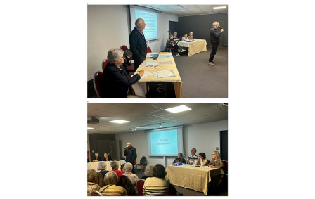 16/11/2025 - Assemblée générale de Cheminance - L'assistance et le président pendant les questions diverses.