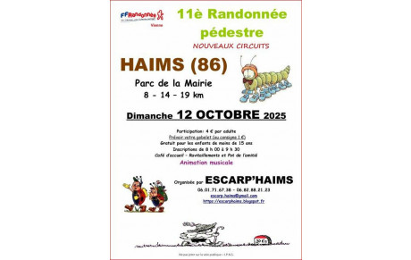 Randonnée à Haims (86) - Dimanche 12 octobre