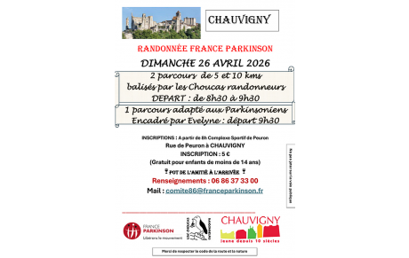 Randonnée France Parkinson à Chauvigny - Dimanche 26 avril